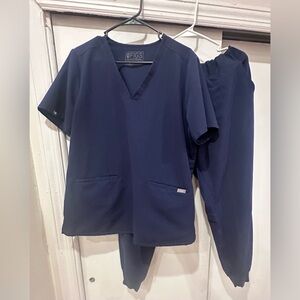 Figs navy blue scrub set